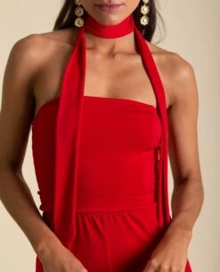 MONO MRS. BARREDA · ROJO -[品牌] Ventas THE-ARE mono rojo palabra honor mujer the are eci img 4