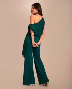 MONO OLIVIA · VERDE ESMERALDA -[品牌] Ventas THE-ARE mono verde asimetrico capa gasa eci img 3 scaled