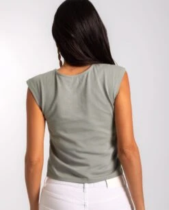 TOP BASIC TWIST · GRIS -[品牌] Ventas THE-ARE op gris lazada delantera brillos mujer the are eci img 2