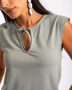 TOP BASIC TWIST · GRIS -[品牌] Ventas THE-ARE op gris lazada delantera brillos mujer the are eci img 3 scaled