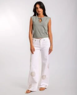 TOP BASIC TWIST · GRIS -[品牌] Ventas THE-ARE op gris lazada delantera brillos mujer the are eci img 4