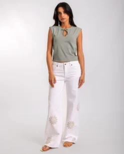 TOP BASIC TWIST · GRIS -[品牌] Ventas THE-ARE op gris lazada delantera brillos mujer the are eci img 4 scaled