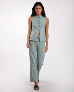 PANTALÓN BREAK IN · AZUL -[品牌] Ventas THE-ARE pantalon azul recto conjunto mujer the are 1