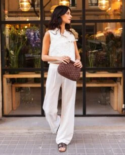 PANTALÓN SUNNY BABE · BLANCO -[品牌] Ventas THE-ARE pantalon blanco recto corte fluido mujer the are 5