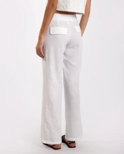 PANTALÓN SUNNY BABE · BLANCO -[品牌] Ventas THE-ARE pantalon blanco recto corte fluido mujer the are eci img 3