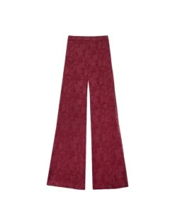 PANTALÓN JULIETTE · BURDEOS -[品牌] Ventas THE-ARE pantalon burdeos palazzo elastico jacquard cintura alta eventos mujer the are eci img 5