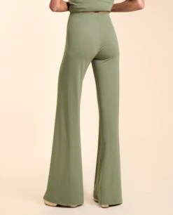 PANTALÓN ALGECIRAS · CAQUI -[品牌] Ventas THE-ARE pantalon caqui elegante pata ancha elastico conjunto invitada mujer the are eci img 3