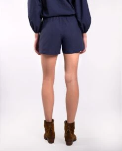 SHORT SECRET SPOT · AZUL -[品牌] Ventas THE-ARE pantalon corto azul bermuda talle alto algodon mujer the are eci img 3