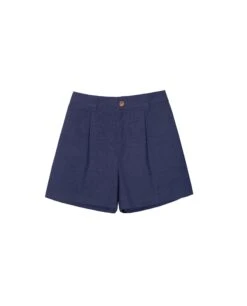 SHORT SECRET SPOT · AZUL -[品牌] Ventas THE-ARE pantalon corto azul bermuda talle alto algodon mujer the are eci img 5