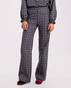 PANTALÓN CITY FIELDS · AZUL -[品牌] Ventas THE-ARE pantalon cuadros azul recto conjunto talle medio mujer the are eci img 2