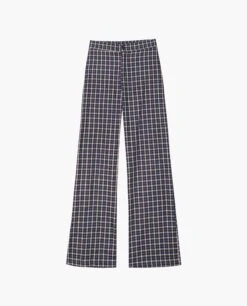 PANTALÓN CITY FIELDS · AZUL -[品牌] Ventas THE-ARE pantalon cuadros azul recto conjunto talle medio mujer the are eci img 5