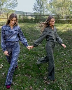 PANTALÓN CITY FIELDS · VERDE -[品牌] Ventas THE-ARE pantalon cuadros verde recto conjunto talle medio mujer the are 4