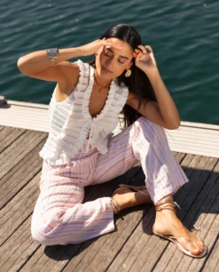 PANTALÓN SAND DUNE · RAYAS -[品牌] Ventas THE-ARE pantalon largo fluido rayas mujer the are 1 scaled