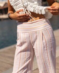 PANTALÓN SAND DUNE · RAYAS -[品牌] Ventas THE-ARE pantalon largo fluido rayas mujer the are 2