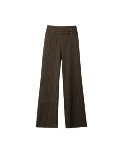 PANTALÓN BETWEEN PLANS · RAYAS -[品牌] Ventas THE-ARE pantalon largo recto rayas marron gris botones mujer the are eci img 5