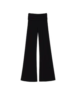 PANTALÓN BACK TO NIGHTS · NEGRO -[品牌] Ventas THE-ARE pantalon negro fluido punto cintura drapeada recto mujer the are eci img 5 scaled