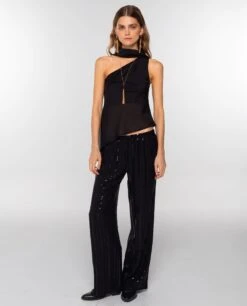 PANTALÓN MOONLIT · NEGRO -[品牌] Ventas THE-ARE pantalon negro lentejuelas brillo mujer the are eci img 1