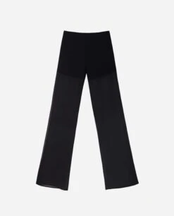 PANTALÓN GIRLS NIGHT · NEGRO -[品牌] Ventas THE-ARE pantalon negro transparencias largo tiro alto gasa recto fiesta mujer the are eci img 5