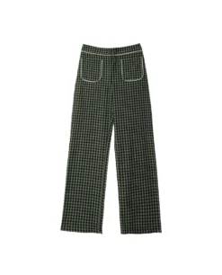 PANTALÓN FIRST COFFEE · CUADROS -[品牌] Ventas THE-ARE pantalon recto cuadros vichi verde bolsillos delanteros mujer the are eci img 5 scaled
