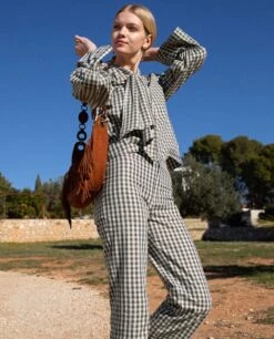 PANTALÓN COUNTRY SOUL · VERDE -[品牌] Ventas THE-ARE pantalon recto cuadros vichy verde algodon tiro medio conjunto mujer the are 6