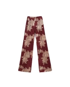 PANTALÓN RUBY BLOOM · BURDEOS -[品牌] Ventas THE-ARE pantalon recto satinado jacquard burdeos conjunto mujer the are eci img 5