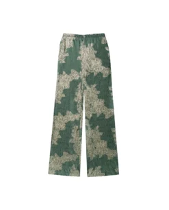 PANTALÓN JADE BLOOM · VERDE -[品牌] Ventas THE-ARE pantalon recto satinado jacquard verde conjunto elegante fiesta mujer the are eci img 5 scaled