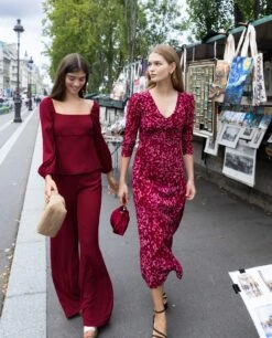 PANTALÓN FELICE · ROJO -[品牌] Ventas THE-ARE pantalon rojo palazzo elegante talle alto cremallera invisible conjunto invitada mujer the are img 4