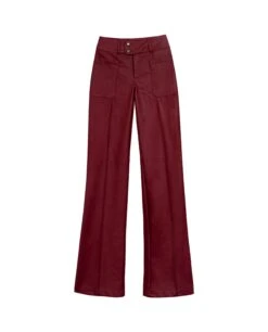 PANTALÓN BLESSED INDECISION · ROJO -[品牌] Ventas THE-ARE pantalon rojo polipiel recto costuras talle medio mujer the are eci img 5