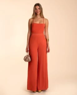 PANTALÓN MARGARITA · TERRACOTA -[品牌] Ventas THE-ARE pantalon terracota campana elegante eventos mujer the are 2