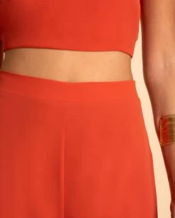 PANTALÓN MARGARITA · TERRACOTA -[品牌] Ventas THE-ARE pantalon terracota campana elegante eventos mujer the are eci img 4