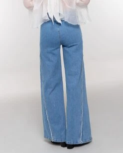 JEANS FAV FOLDER · DENIM -[品牌] Ventas THE-ARE pantalon vaquero azul detalles desgastados mujer the are eci img 3