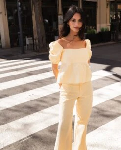 PANTALÓN SUNSET LOVER · AMARILLO -[品牌] Ventas THE-ARE pantalon vichy amarillo recto tiro alto conjunto mujer the are 9