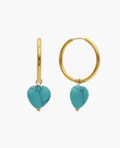 AROS HEART TURQUOISE · ACERO BAÑO ORO
