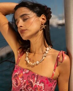 PENDIENTES STELLA MER · DORADO -[品牌] Ventas THE-ARE pendientes dorados estrella de mar textura mujer the are 3