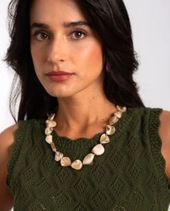 COLLAR SERENE · NÁCAR -[品牌] Ventas THE-ARE pendientes dorados estrella de mar textura mujer the are 5