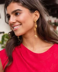 PENDIENTES FOLIAGE · ACERO BAÑO ORO