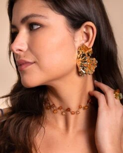 PENDIENTES NERIUM · DORADO