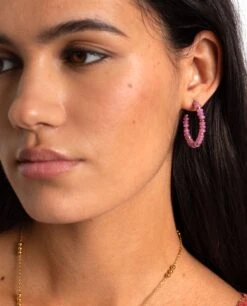 PENDIENTES ARO PEBBLES · MALVA