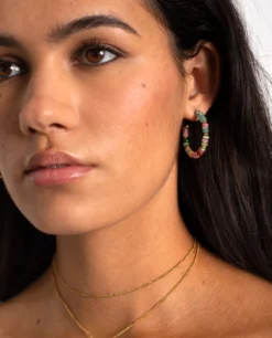 PENDIENTES ARO PEBBLES · MULTICOLOR