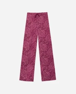 PIJAMA LITTLE PLEASURES · PANTALÓN LARGO -[品牌] Ventas THE-ARE pijama burdeos estampado paisley camisero largo mujer the are