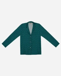 PIJAMA GREEN SUITE · CAMISA LARGA -[品牌] Ventas THE-ARE pijama verde estampado geometrico camisero bonito mujer the are