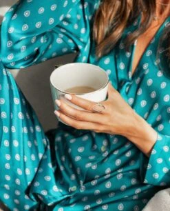 PIJAMA GREEN SUITE · CAMISA LARGA -[品牌] Ventas THE-ARE pijama verde estampado geometrico camisero bonito mujer the are 5