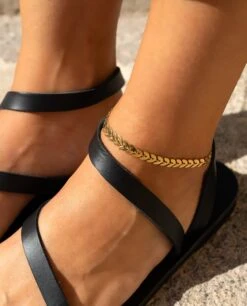 TOBILLERA GREEK · ACERO BAÑO ORO