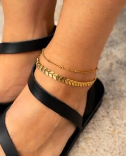 TOBILLERA STORIES · ACERO BAÑO ORO -[品牌] Ventas THE-ARE tobillera dorada hojas dorada verano mujer the are 5 c2f36569 902e 4f23 b983 2a50b0e36943