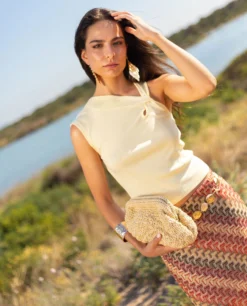 TOP SLOW COOL · AMARILLO -[品牌] Ventas THE-ARE top asimetrico amarillo mujer the are 3 scaled