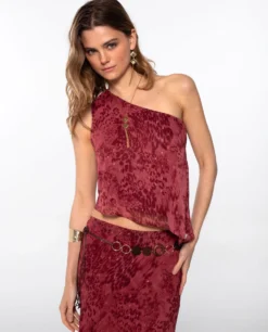 TOP SUNLIT STROLL · BLUSH -[品牌] Ventas THE-ARE top asimetrico estampado blush conjunto elegante fiesta mujer the are eci img 1 scaled