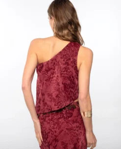 TOP SUNLIT STROLL · BLUSH -[品牌] Ventas THE-ARE top asimetrico estampado blush conjunto elegante fiesta mujer the are eci img 2 scaled