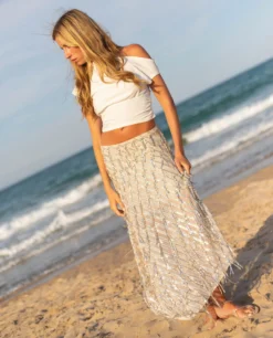 FALDA MOON TAN · DORADO -[品牌] Ventas THE-ARE top blanco asimetrico ajustado cintura mujer the are 2 scaled