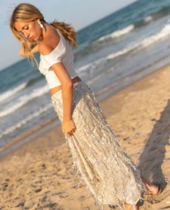 FALDA MOON TAN · DORADO -[品牌] Ventas THE-ARE top blanco asimetrico ajustado cintura mujer the are 3 scaled