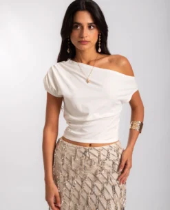 TOP SOFT REBEL · BLANCO -[品牌] Ventas THE-ARE top blanco asimetrico ajustado cintura mujer the are eci img 1 scaled